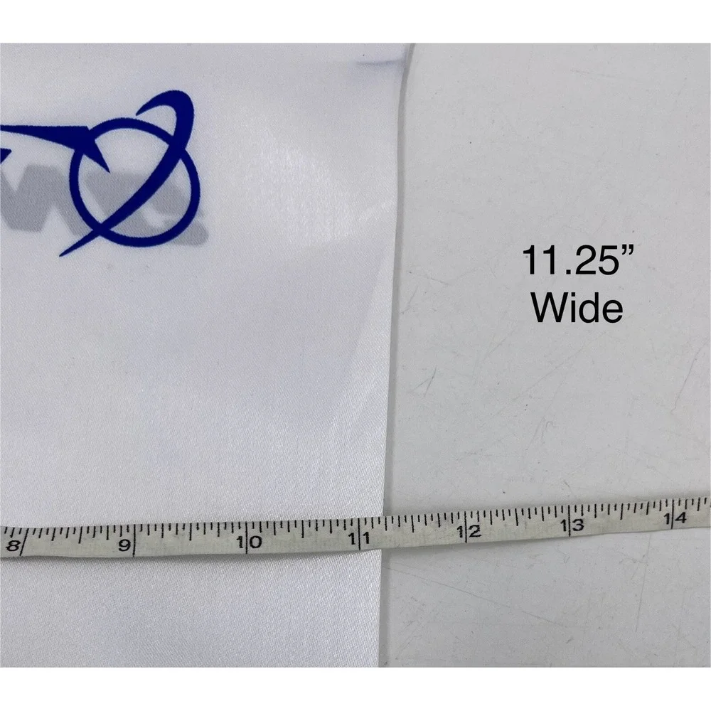 Boeing AF Air Force Scarf Table Runner Jets Formation White Satiny Polyester